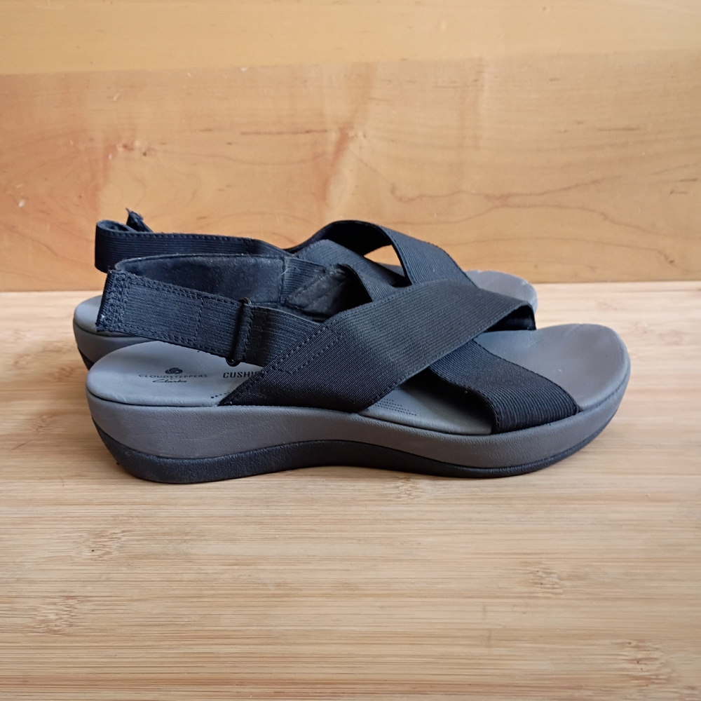 Clarks Cloud steppers Black Strappy Comfort Sandals Size 8